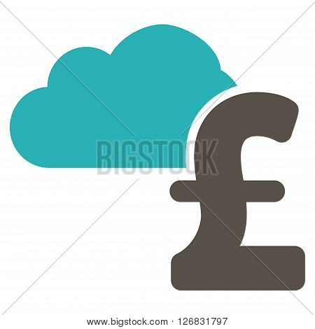 Cloud Pound Banking vector icon. Cloud Pound Banking icon symbol. Cloud Pound Banking icon image. Cloud Pound Banking icon picture. Cloud Pound Banking pictogram. Flat cloud pound banking icon.