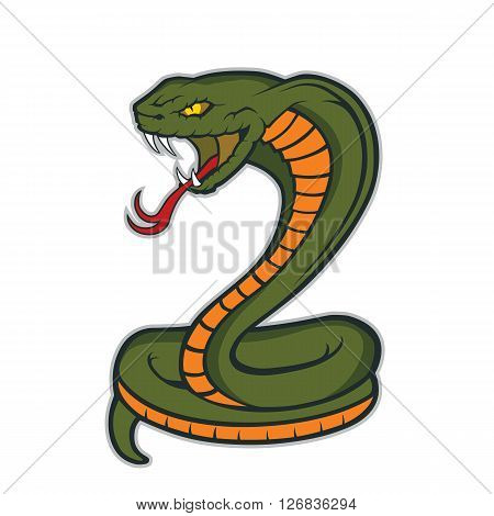 Clipart picture of a cobra snake cartoon mascot character