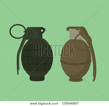 grenade isolated illustration vector with green background vector