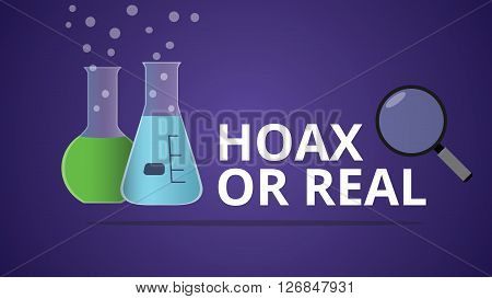 hoax or real illustration with laboratory glass vector