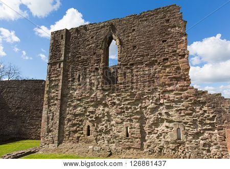 Monmouth castle Wales uk ruins of historic Welsh tourist attraction Wye Valley
