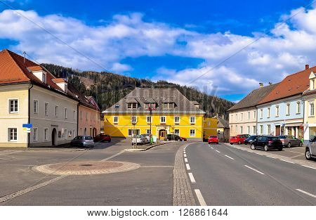 Town of Bad sankt Leonhard im Lavanttal colorful streetscape Carinthia Austria