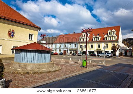 Town of Bad sankt Leonhard im Lavanttal colorful streetscape Carinthia Austria