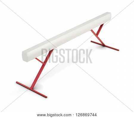 Balance beam isolated on white background. 3d rendering.