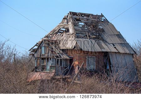Rural old house abandoned many years ago