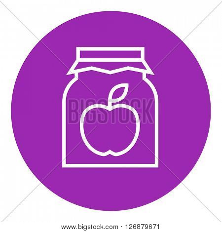 Apple jam jar line icon.