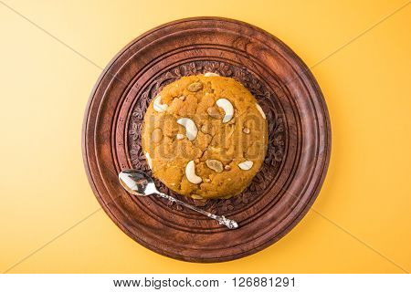 Moong Dal Halwa - a sweet dish from India, Indan Sweet Halwa made from Moong Dal, moong dal sweet sheera or shira cooked in pure ghee