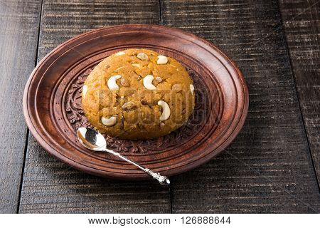 Moong Dal Halwa - a sweet dish from India, Indan Sweet Halwa made from Moong Dal, moong dal sweet sheera or shira cooked in pure ghee