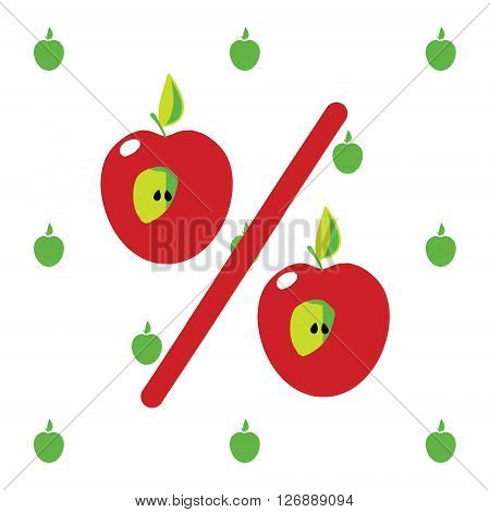 Red Apple. Cute funny color vector illustration