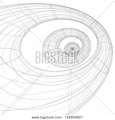 3D mesh modern stylized abstract background monochrome geometric futuristic symbol with lines mesh. Engineering backdrop can be used in web and graphic design.
