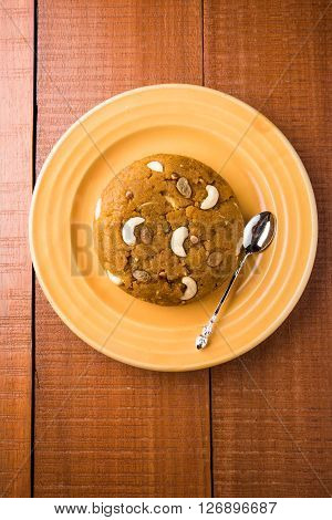 Moong Dal Halwa - a sweet dish from India, Indan Sweet Halwa made from Moong Dal, moong dal sweet sheera or shira cooked in pure ghee