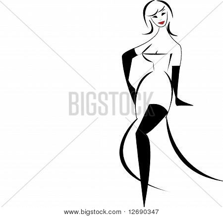 Dessin de femme dans une robe