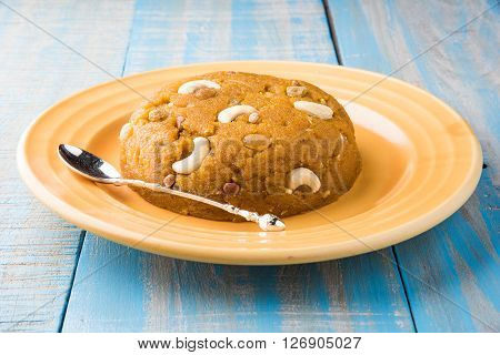 Moong Dal Halwa - a sweet dish from India, Indan Sweet Halwa made from Moong Dal, moong dal sweet sheera or shira cooked in pure ghee