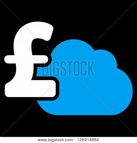 Cloud Pound Banking vector icon. Cloud Pound Banking icon symbol. Cloud Pound Banking icon image. Cloud Pound Banking icon picture. Cloud Pound Banking pictogram. Flat cloud pound banking icon.