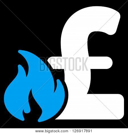 Pound Financial Fire vector icon. Pound Financial Fire icon symbol. Pound Financial Fire icon image. Pound Financial Fire icon picture. Pound Financial Fire pictogram. Flat pound financial fire icon.