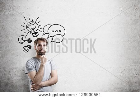 Bearded Man Lightbulb Sketch