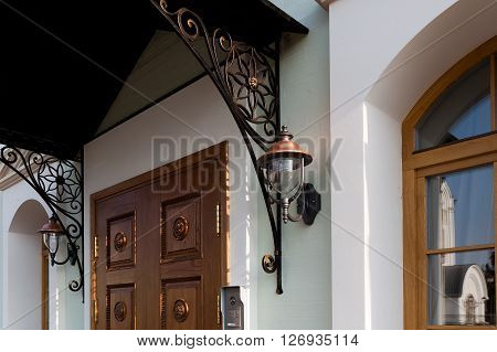 The entrance of the refectory in luxury classic style.