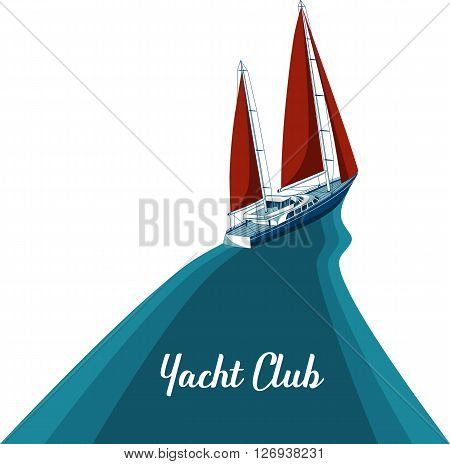 Yacht club. Sea and Ocean Travel Element. Sport and Holiday Template.