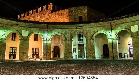 The central square of Mondaino (Rimini), Italy