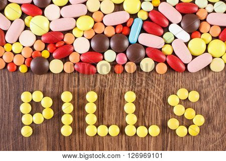 Inscription pills and medical tablets capsules or supplements for therapy concept of treatment and health care