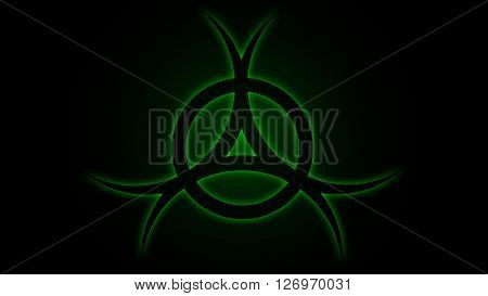 Vector illustration Chemical sign danger green, background