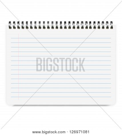 Realistic Notebook Size A4 with Horizontal Line Isolated On White Background