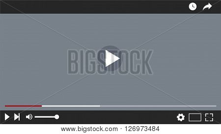 video player interface , vector lillustration , flat design