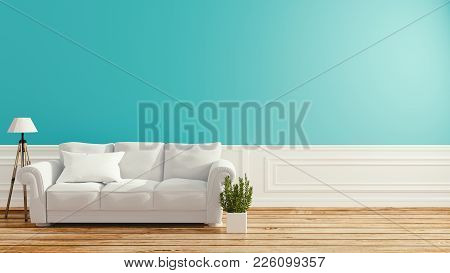 Empty Room - Mint Room Interior Design .3d Rendering