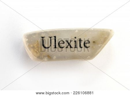 Unusual mineral ulexite or TV rock mineral with optical effect on white