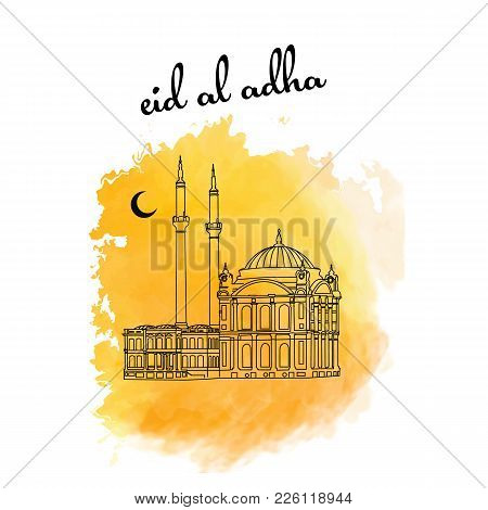 Eid Al-adha, Eid Ul-adha Mubarak. Kurban Bayrami, Kurban Bajram Muslim Festival Of Sacrifice. Vector