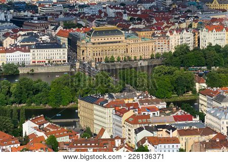 National Theatre, Legion Bridge And Strelecky Island, Prague Czech Republic
