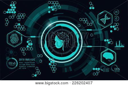 Graphic Of A Scientific Interface, Concept Of Biomatrics