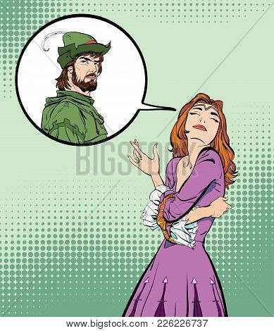 Lady In Medieval Dress. Girl Laughs At A Man. Laughing Princess. Medieval Legend. Medieval Woman. Ro