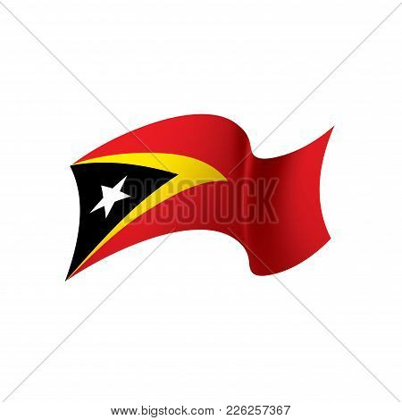 East Timor Flag, Vector Illustration On A White Background