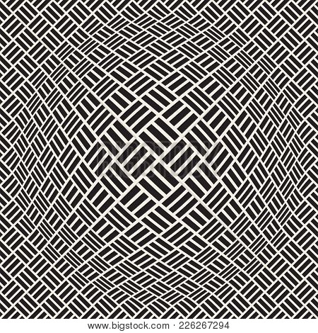 Halftone Bloat Effect Optical Illusion. Abstract Geometric Background Design. Vector Seamless Retro 