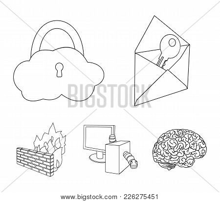 System, Internet, Connection, Code .hackers And Hacking Set Collection Icons In Outline Style Vector