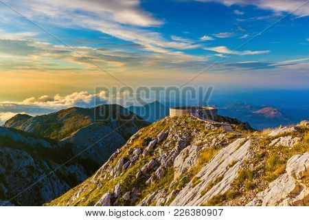Lovcen Mountains National park at sunset in Montenegro