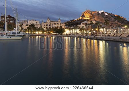 Skyline Of The City Of Alicante From Its Port.