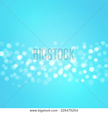 Vector Abstract Blue Sky Background With Boken Lights.