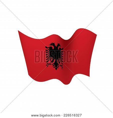 Albania Flag, Vector Illustration On A White Background