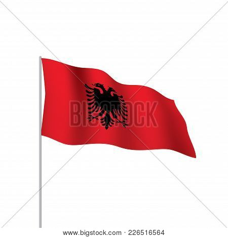 Albania Flag, Vector Illustration On A White Background