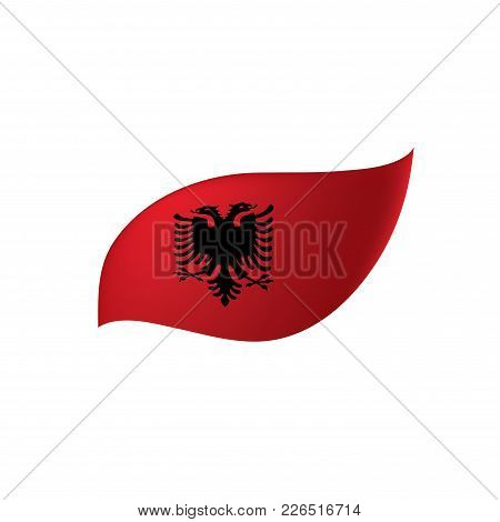 Albania Flag, Vector Illustration On A White Background