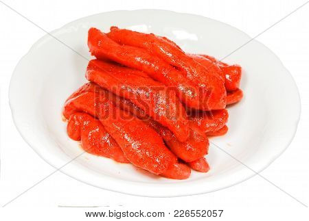 Salted Pollack Roe Isolated On White Background