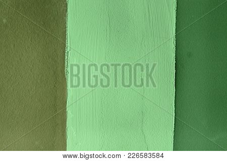 Wall With Lines, Detail Of Decoration In The City, Green Textured Background.