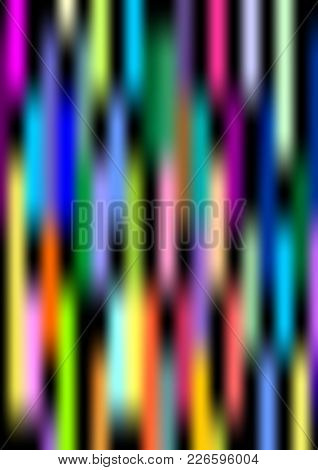 Colorful Psychedelic Blurry Background With Vertical Strips In Vivid Colors, Multicolored High Contr