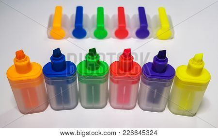 Lined Up Highlighter Markers
