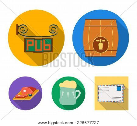 Restaurant, Cafe, Beer, Glass .pub Set Collection Icons In Flat Style Vector Symbol Stock Illustrati