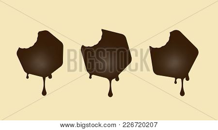 Collection Of Chocolate Black Baked. Form A Pentagon, Hexagon And Heptagon. Vector Illustration.