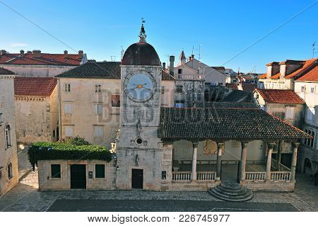 Top View Of Townsquare Of Trogir, Croatia