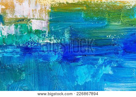 Abstract Oil Paint Texture On Canvas, Background